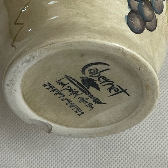 Olive Oil Bottle Cabernet Tabletops Unlimited Hand Painted Ceramic Oil Bottle - Picture 8 of 10